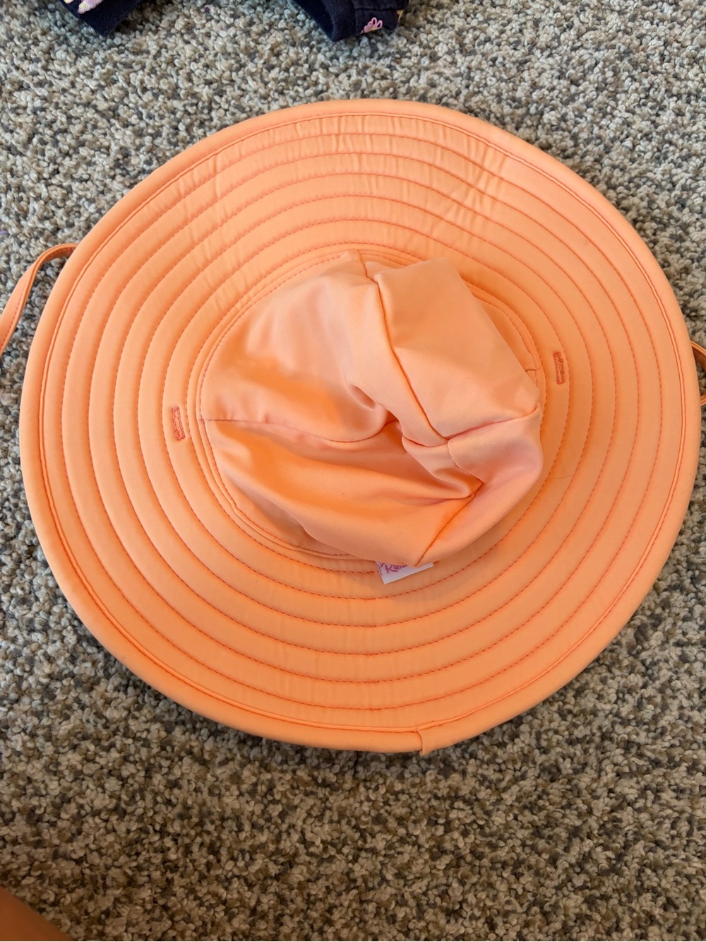 RuffleButts Peach Wide Brim Sun beach  Hat 0-12 months
